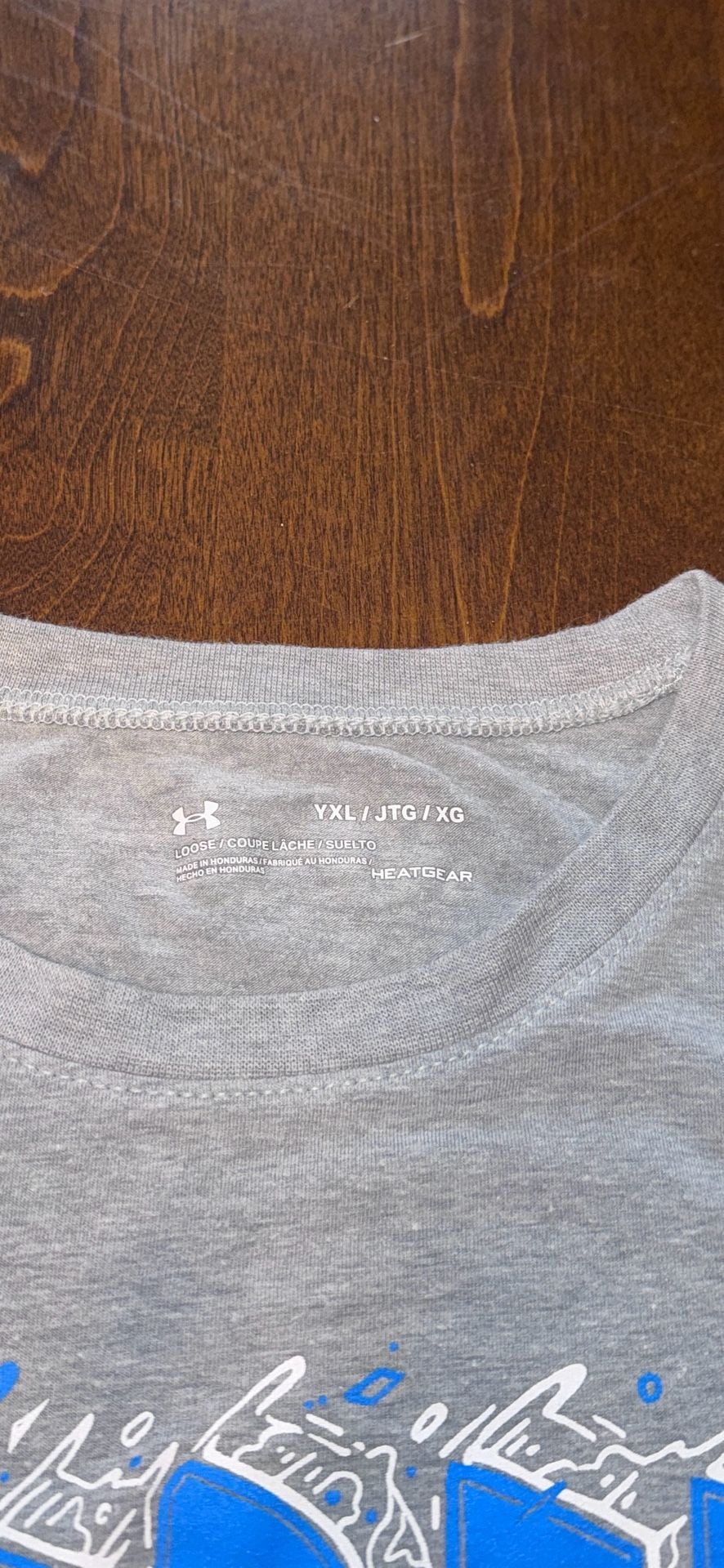 Under Armour Boys Amped Hyped Psyched Short Sleeve Graphic T-Shirt Gray 4