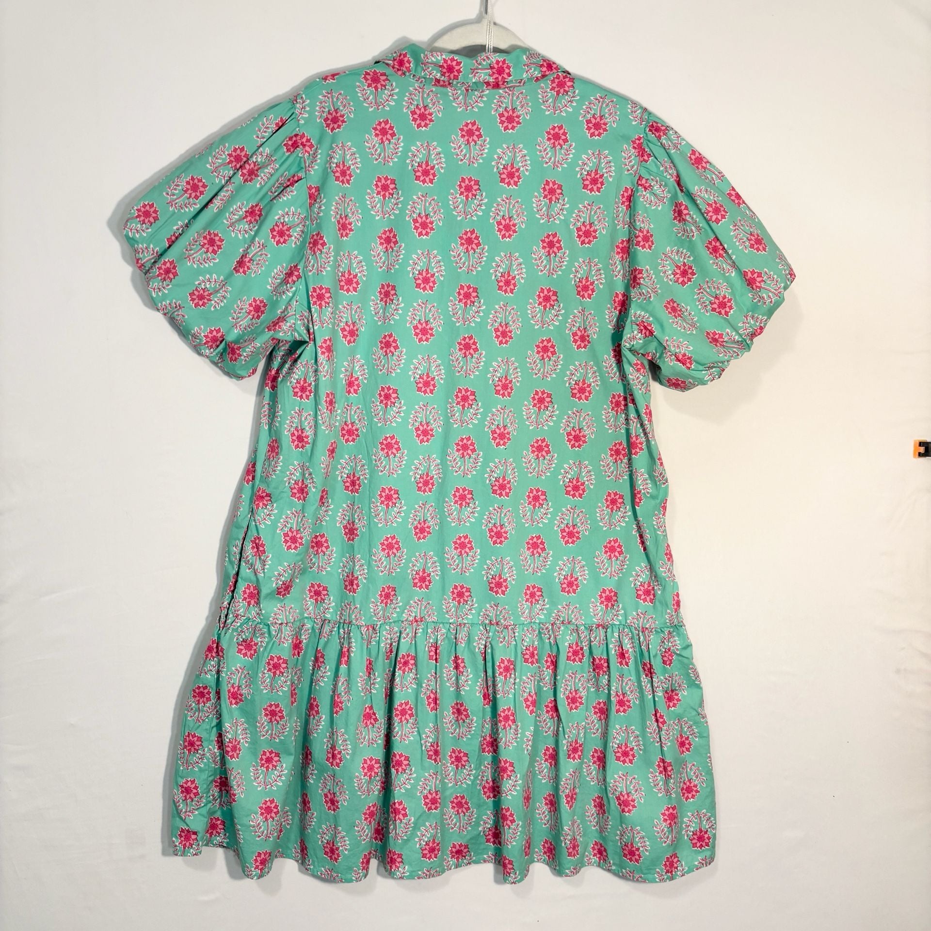 J.crew bubble sleeve floral mini dress Size 18 pockets button front Preppy 7