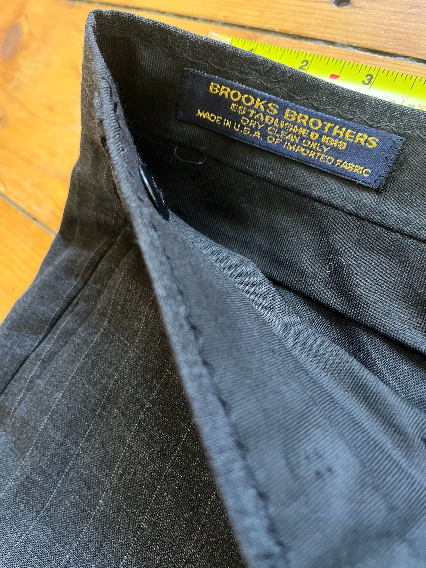 Brooks Brothers Established 1818 Vintage Pinstripe Wool Suit 43L 35x32 Union Tag 17