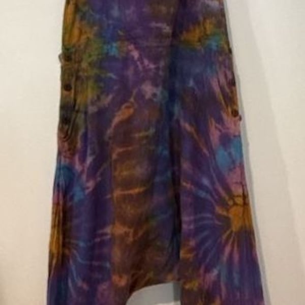 Tie Dye Harem Dungarees Boho Festival Overalls Jumpsuit