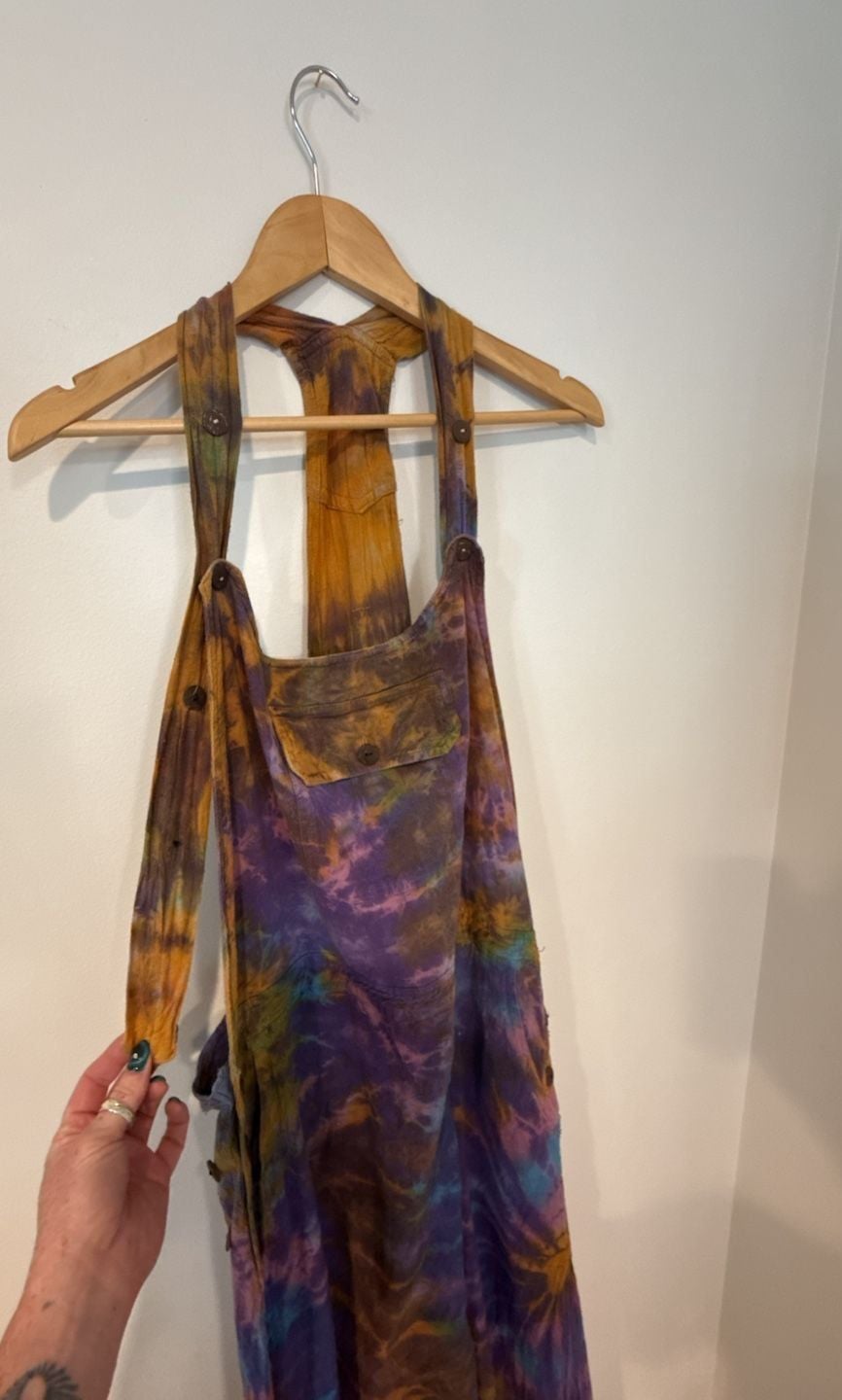 Tie Dye Harem Dungarees Boho Festival Overalls Jumpsuit 4
