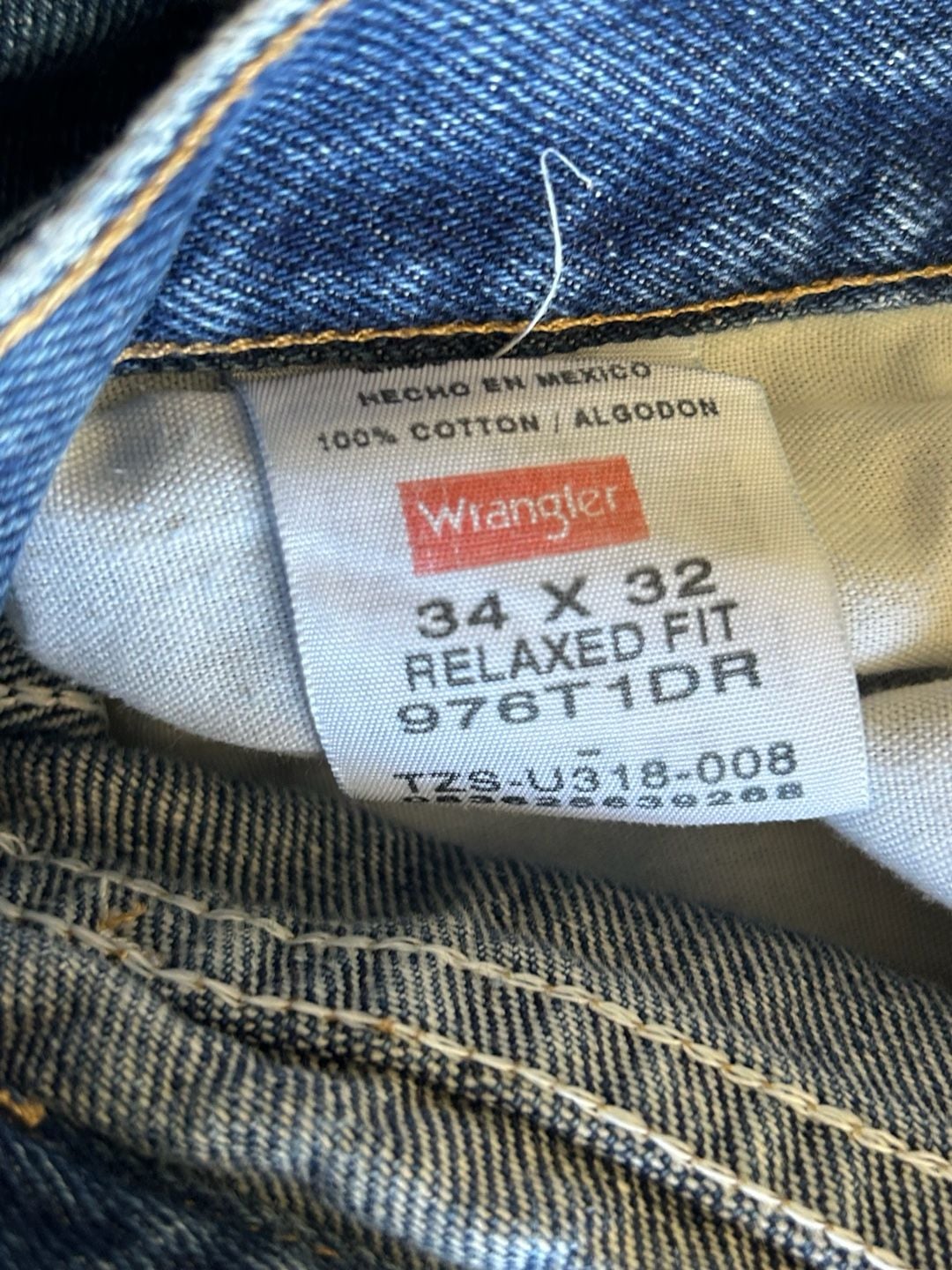 Wrangler Relaxed Fit Blue Denim Jeans 34x32 976T1DR 4