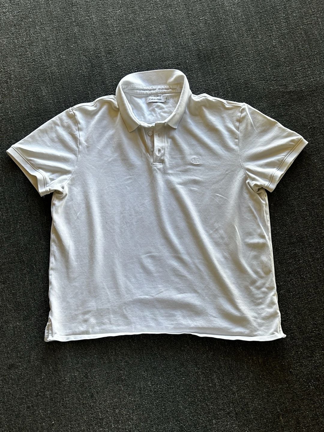 Calvin Klein Men's White Short Sleeve Pique Knit Polo Shirt 2