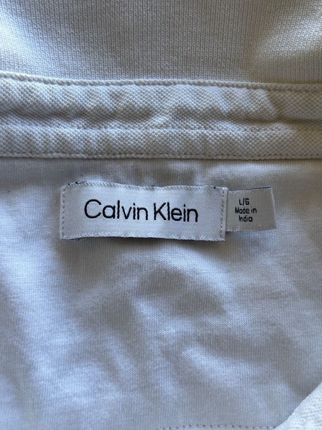 Calvin Klein Men's White Short Sleeve Pique Knit Polo Shirt 3
