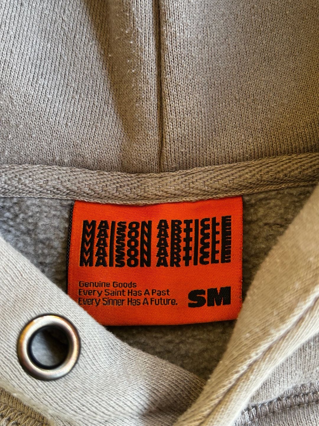 Maison Article Vintage Wash Oversized Hoodie Beige SM 3
