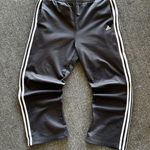 Vintage Adidas Black 3-Stripes Athletic Sweatpants Track Pants Size S