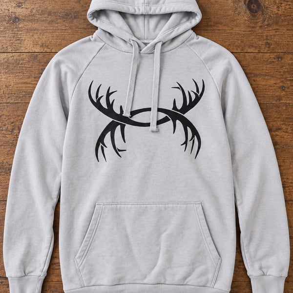 Under Armour Men's Rival Fleece Antler Hoodie Gray Medium