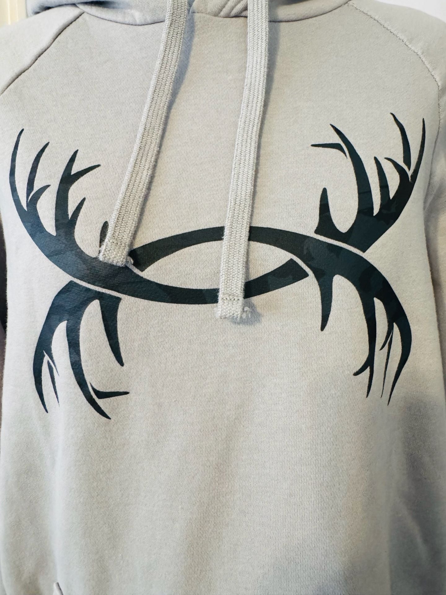Under Armour Men's Rival Fleece Antler Hoodie Gray Medium 4