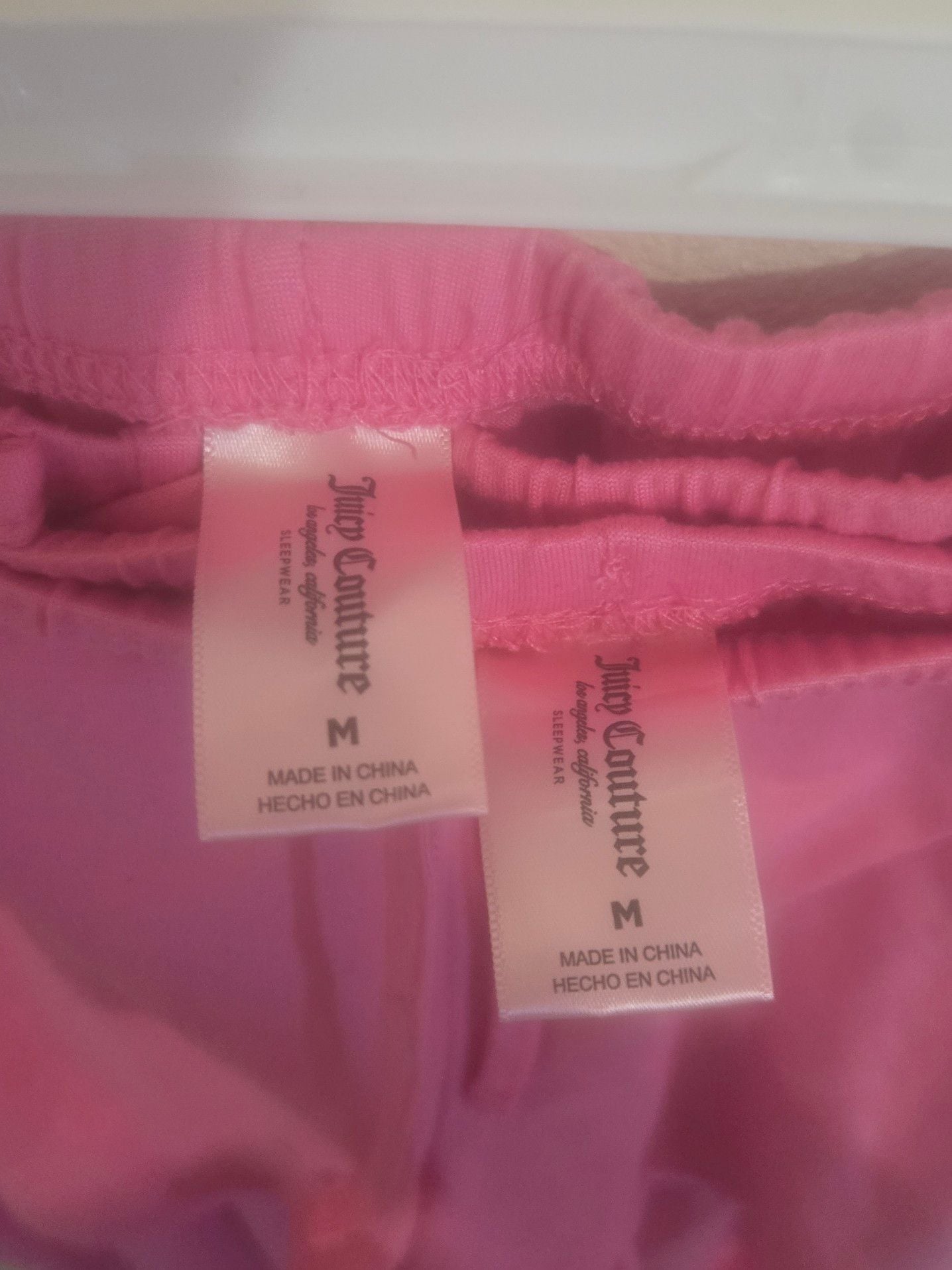 Juicy Couture Rhinestone Bling Pajama Set Pink 4-Piece Sleepwear Medium 8