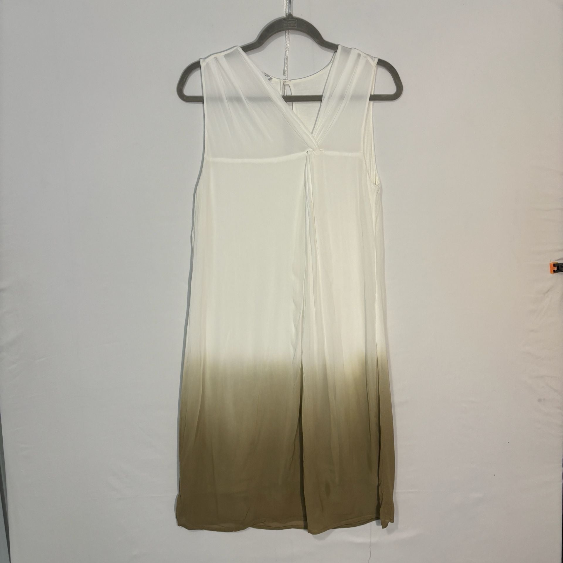 Lauren Vidal Ombre Draped V-Neck Midi Dress S Made in Italy RE 4261 1