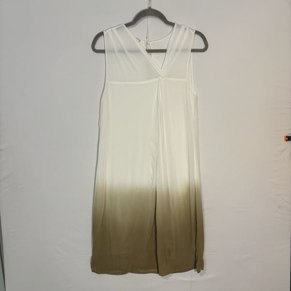 Lauren Vidal Ombre Draped V-Neck Midi Dress S Made in Italy RE 4261