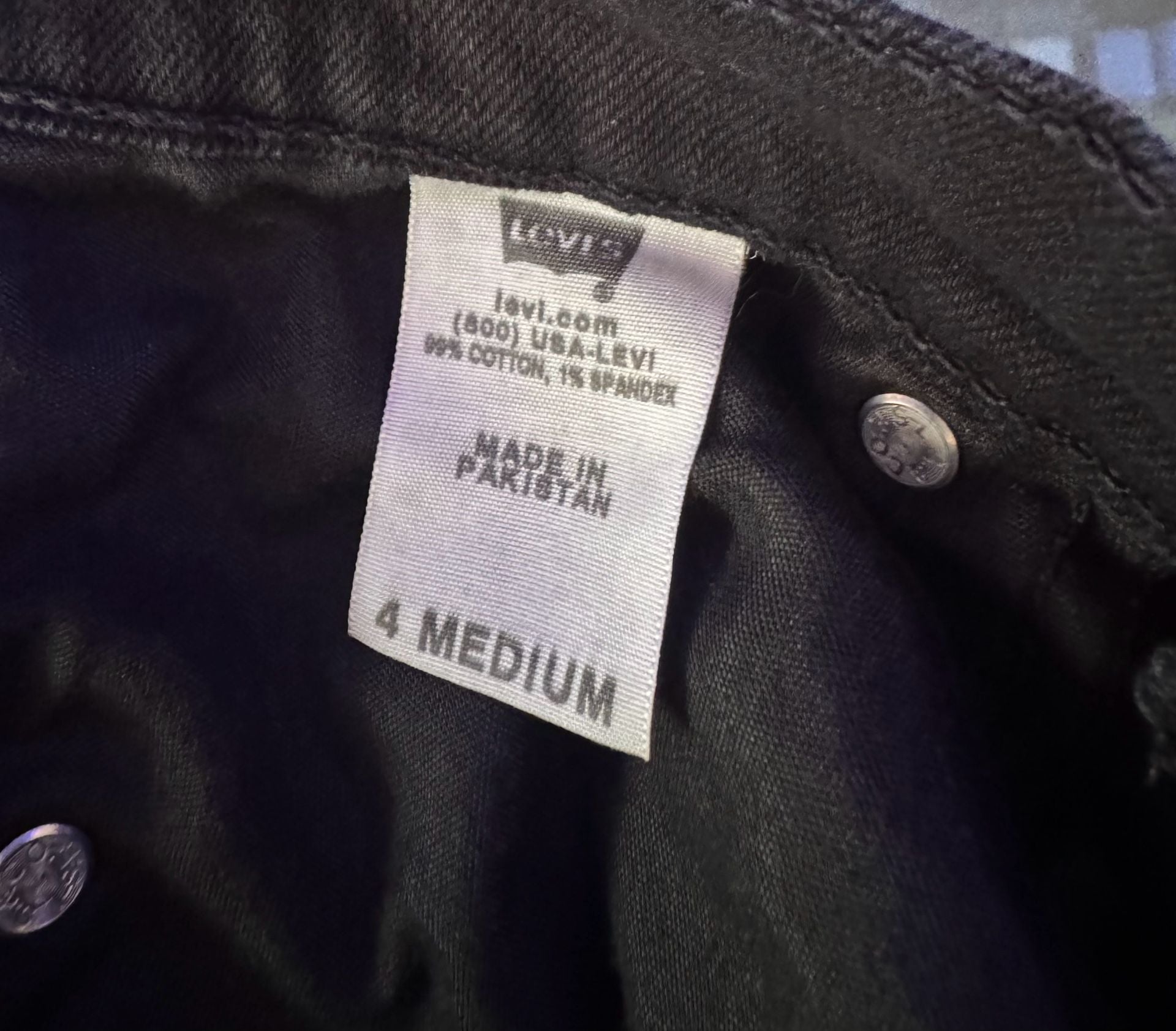 Levi Strauss & Co. Curvy Boot Cut Black Jeans Size 4 Medium non stretchy 5