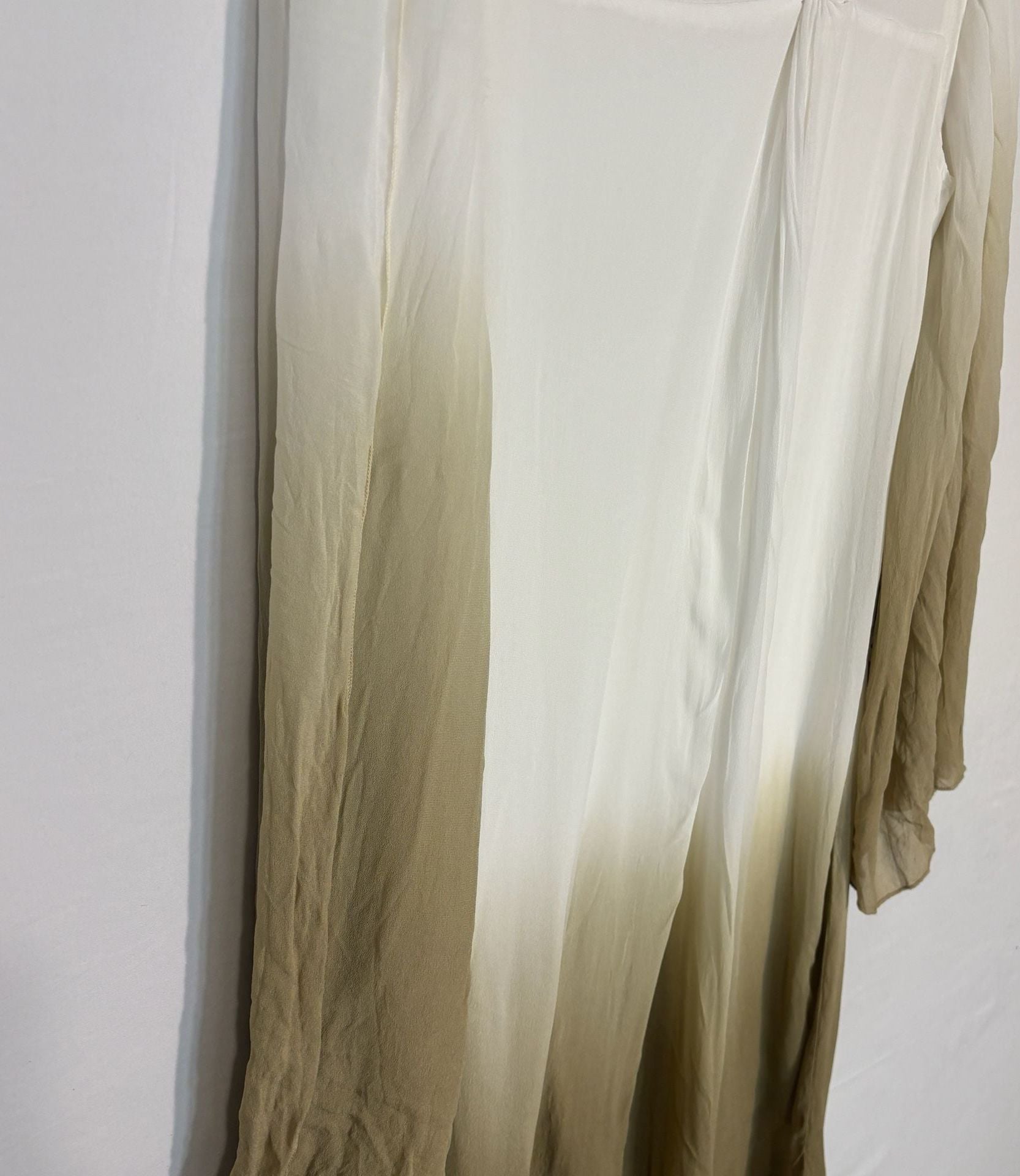 Lauren Vidal Ombre Draped V-Neck Midi Dress S Made in Italy RE 4261 5