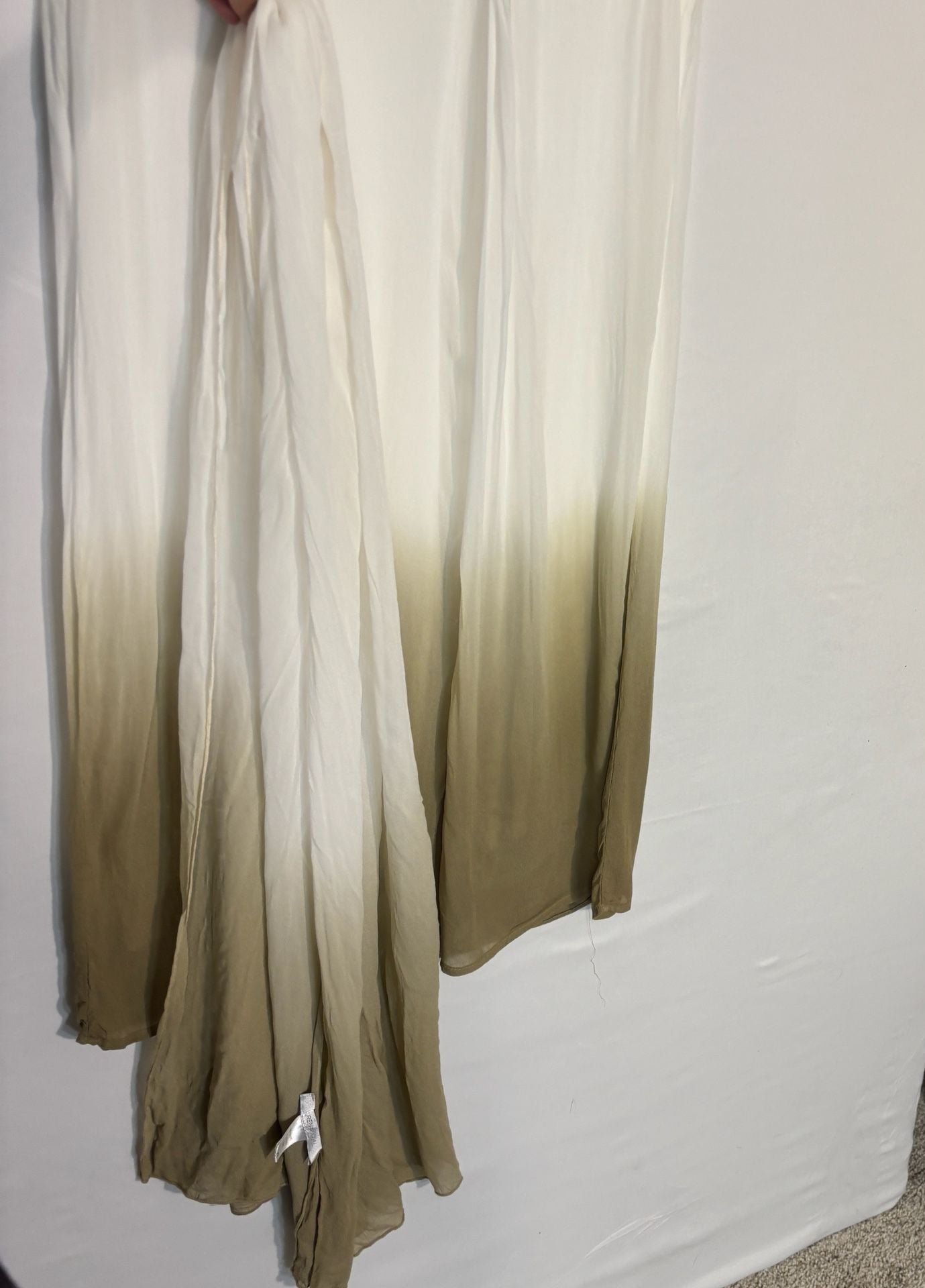 Lauren Vidal Ombre Draped V-Neck Midi Dress S Made in Italy RE 4261 6