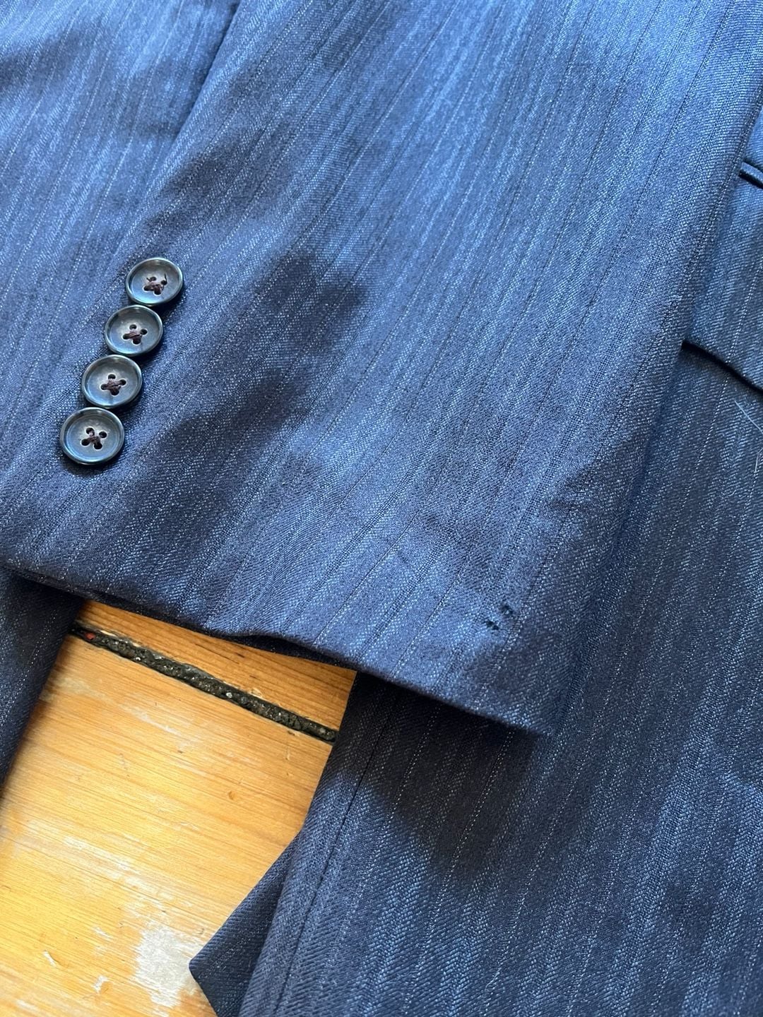 Hickey Freeman Mens 2-Piece Suit Wool Pinstripe Jacket & Pants Gray 40R 35x32 8