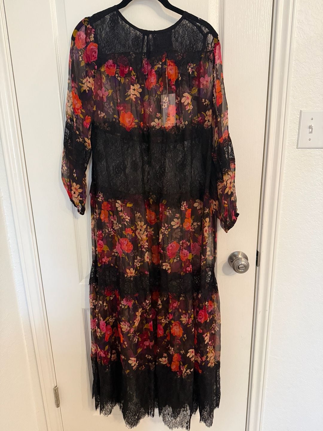 Johnny Was Flora Silk Maxi Dress Size PS Petite Small Multicolor Floral Lace NWT 4
