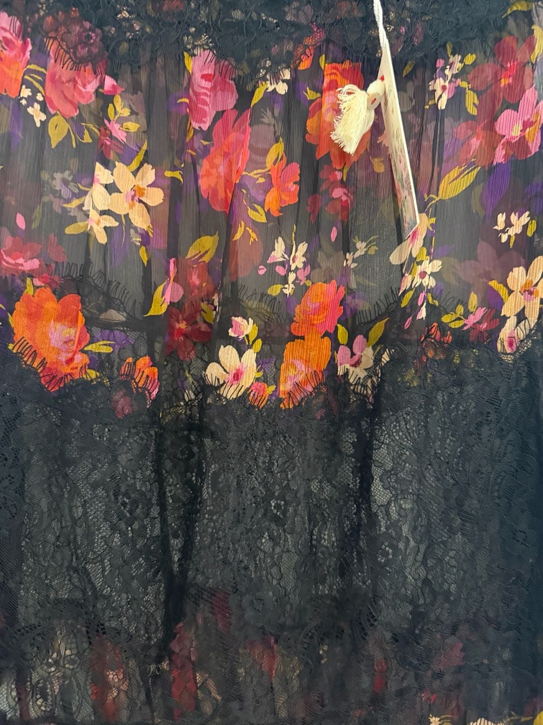 Johnny Was Flora Silk Maxi Dress Size PS Petite Small Multicolor Floral Lace NWT 8