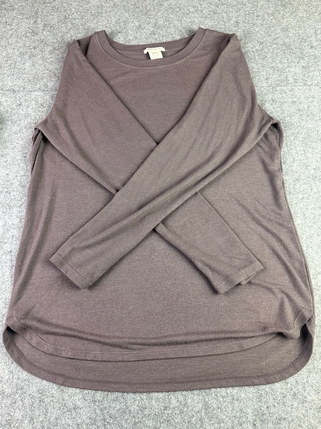 matty m Long Sleeve Crew Neck Thermal Knit Top Brown Size L 5