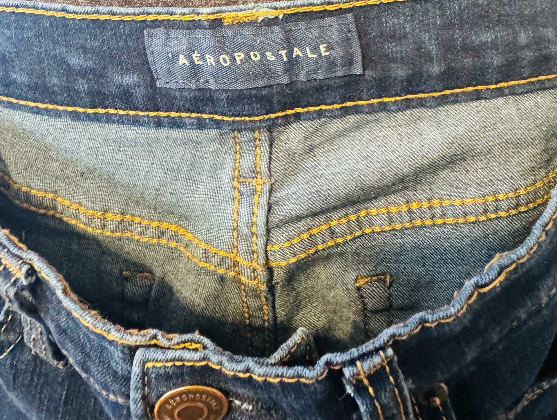 Aeropostale Womens Size 8 Long Dark Wash Skinny Jeans Denim 4
