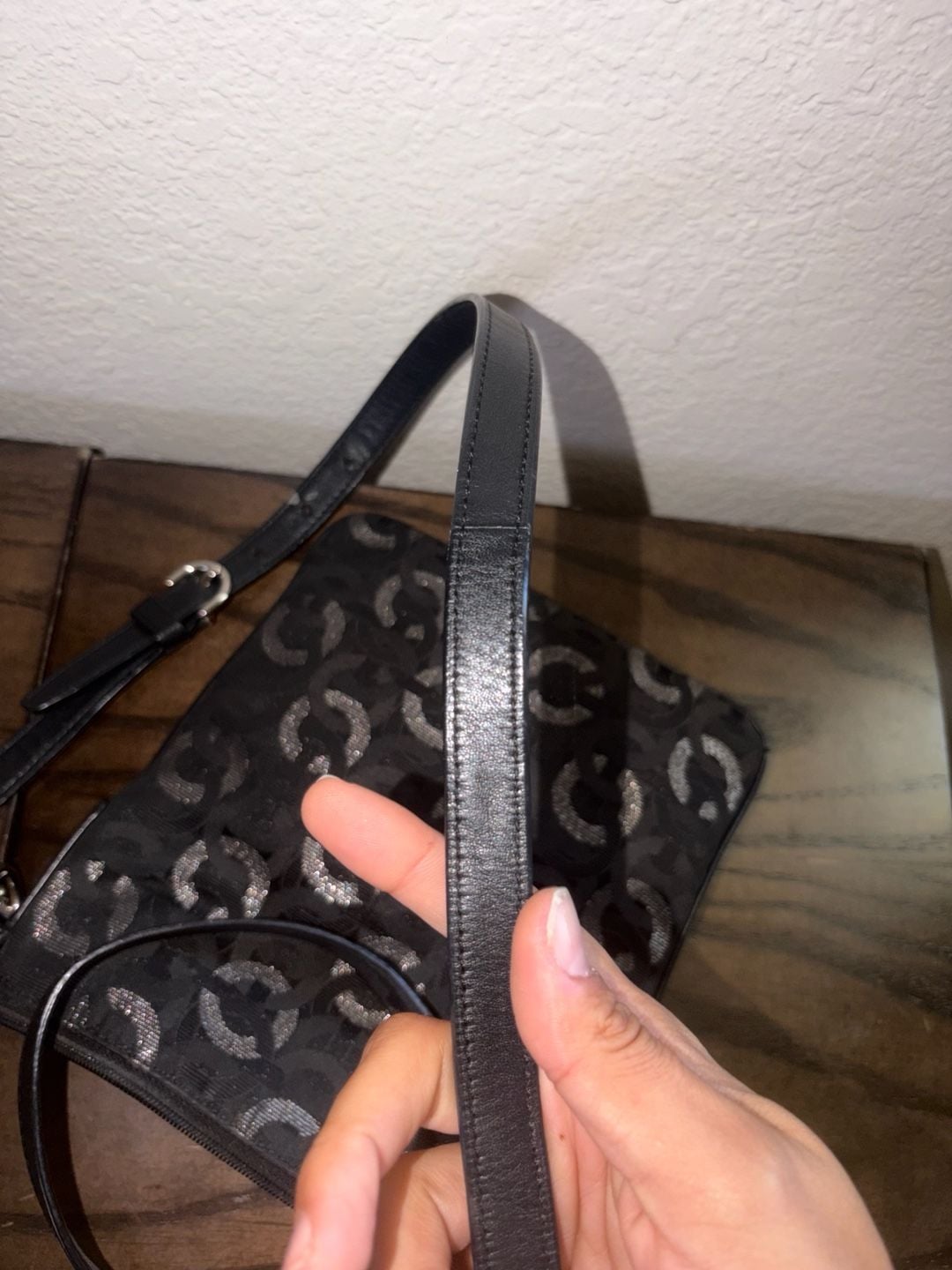 Coach Black and Silver Signature Pop Op Art Crossbody Bag 9