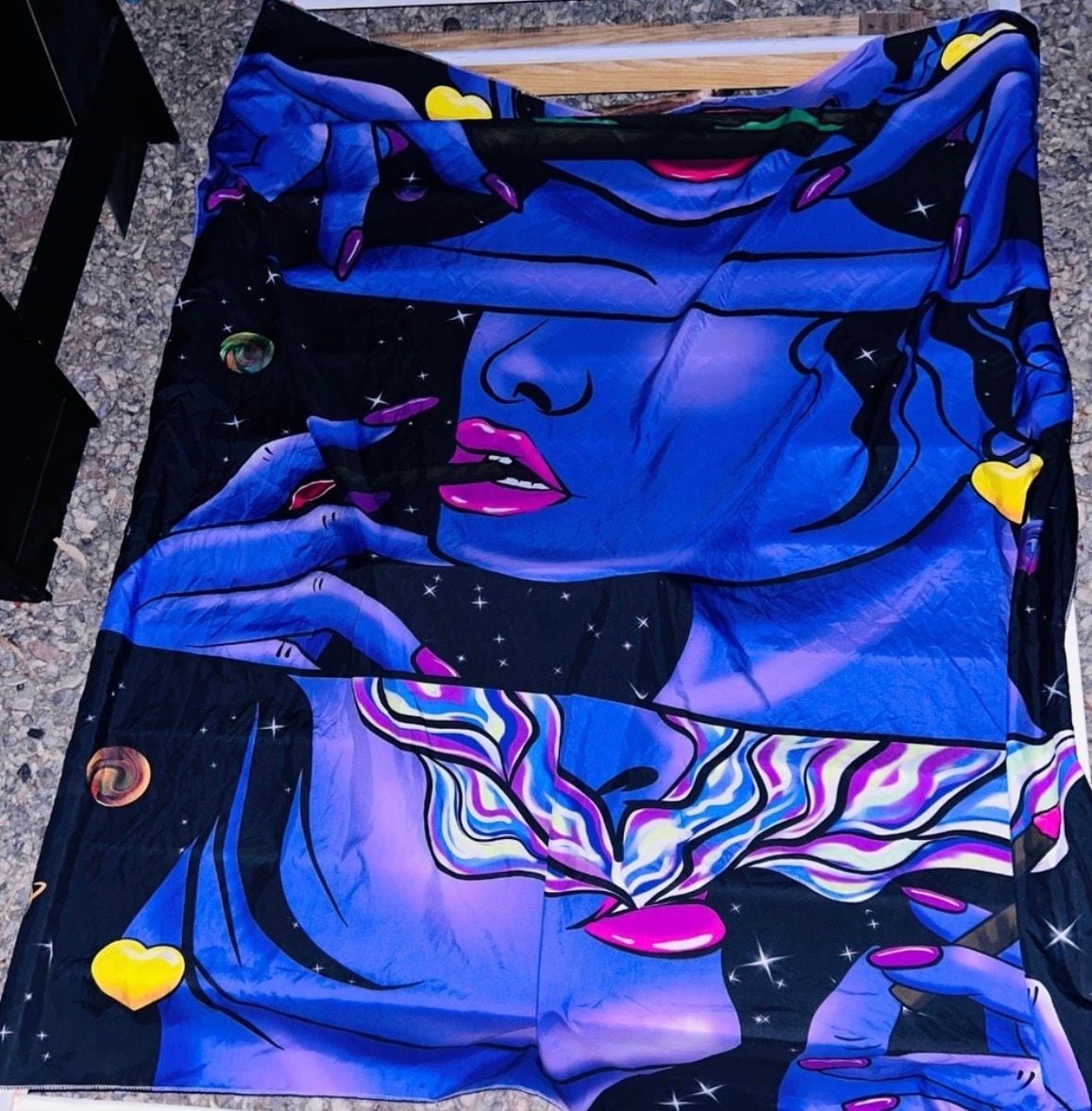 Blacklight Trippy Tapestry Pretty Women Wall Hanging Tapestry 1