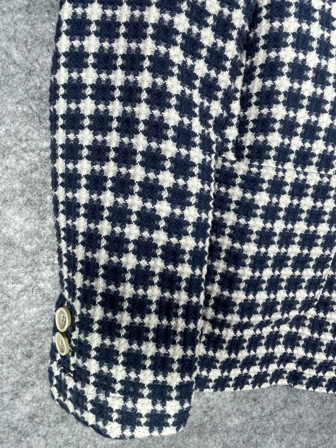 SP1Italy “Life is a Journey “ Kids Knit Blazer Jacket Navy/White Houndstooth 10Y 7