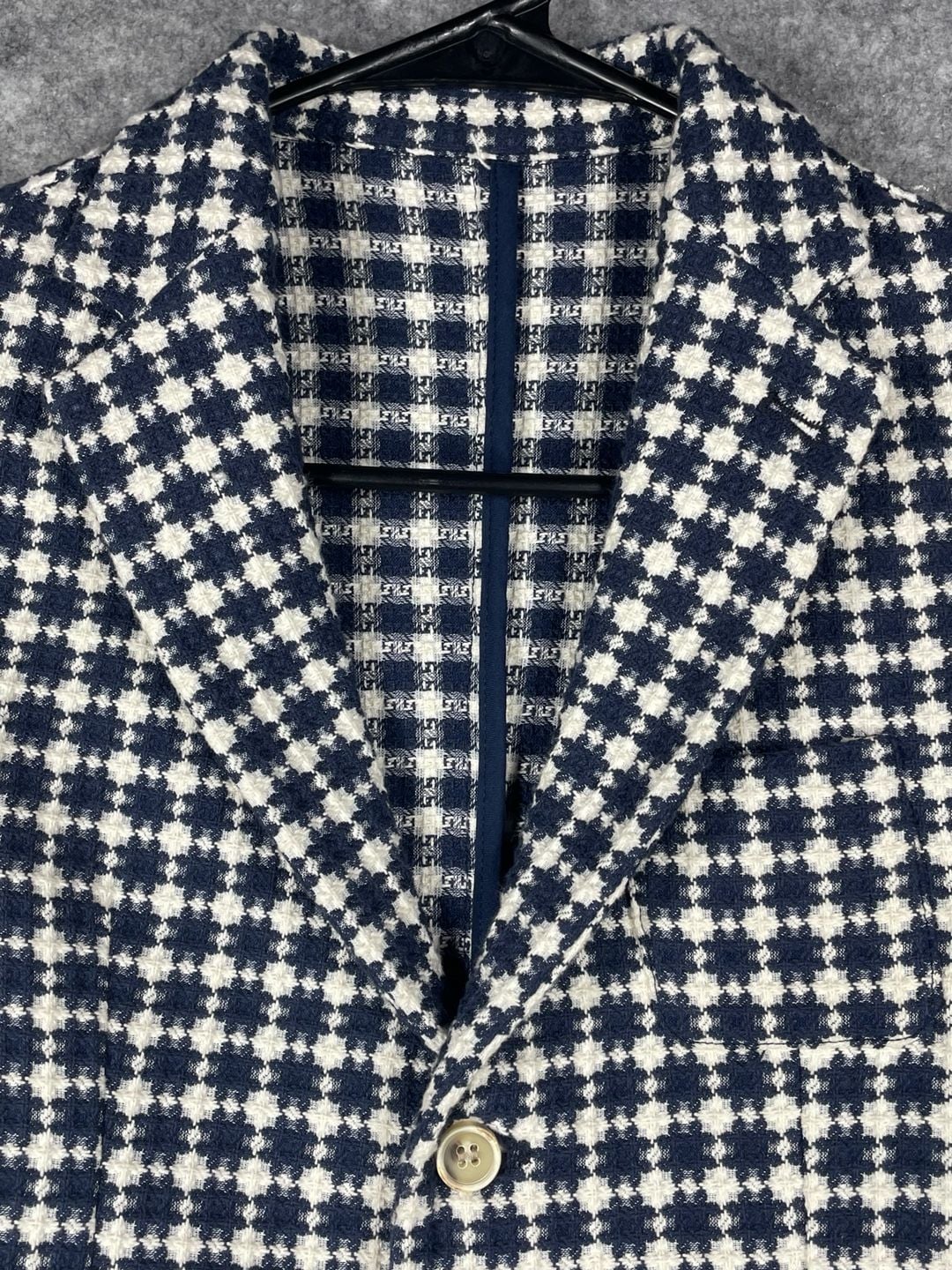 SP1Italy “Life is a Journey “ Kids Knit Blazer Jacket Navy/White Houndstooth 10Y 8