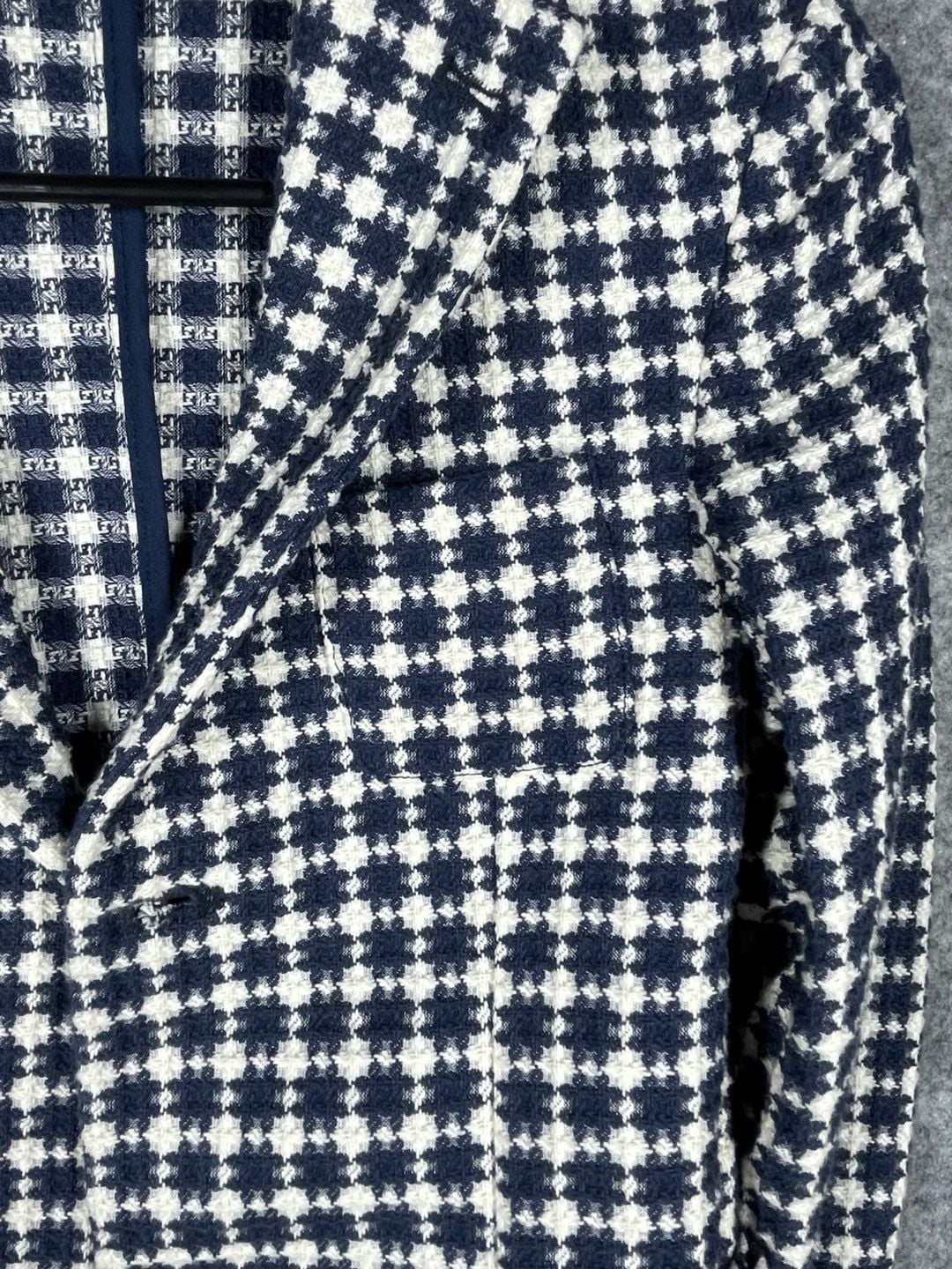 SP1Italy “Life is a Journey “ Kids Knit Blazer Jacket Navy/White Houndstooth 10Y 13