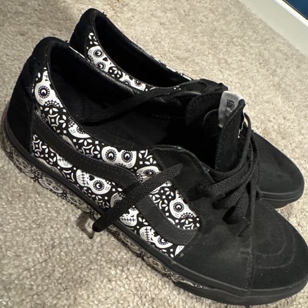 Vans Sk8-Low Black Skull Bandana Print Sneakers