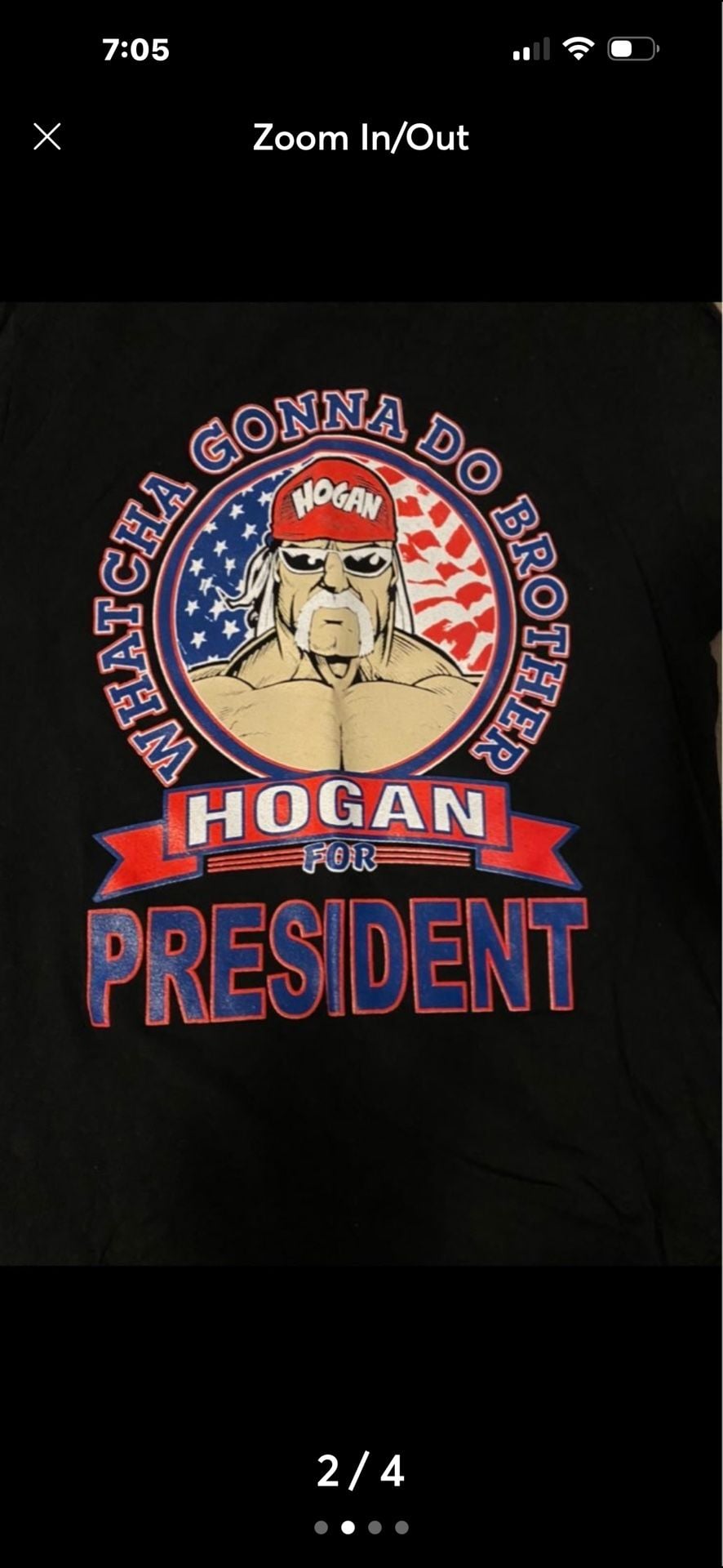 Hulk Hogan Whatcha Gonna Do Brother Hogan For President T-Shirt Black Size M 3