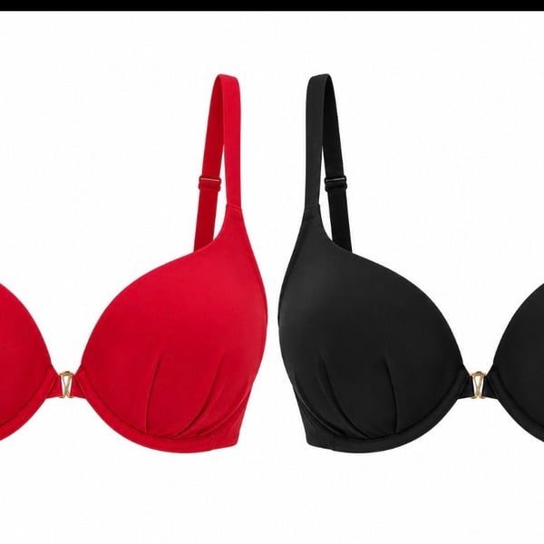 Venus Front-Close Push-Up Bathing suit tops,  1-red, 1-black