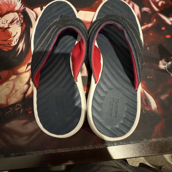 Johnston & Murphy Men's Thong Flip Flop Sandals Blue White Red