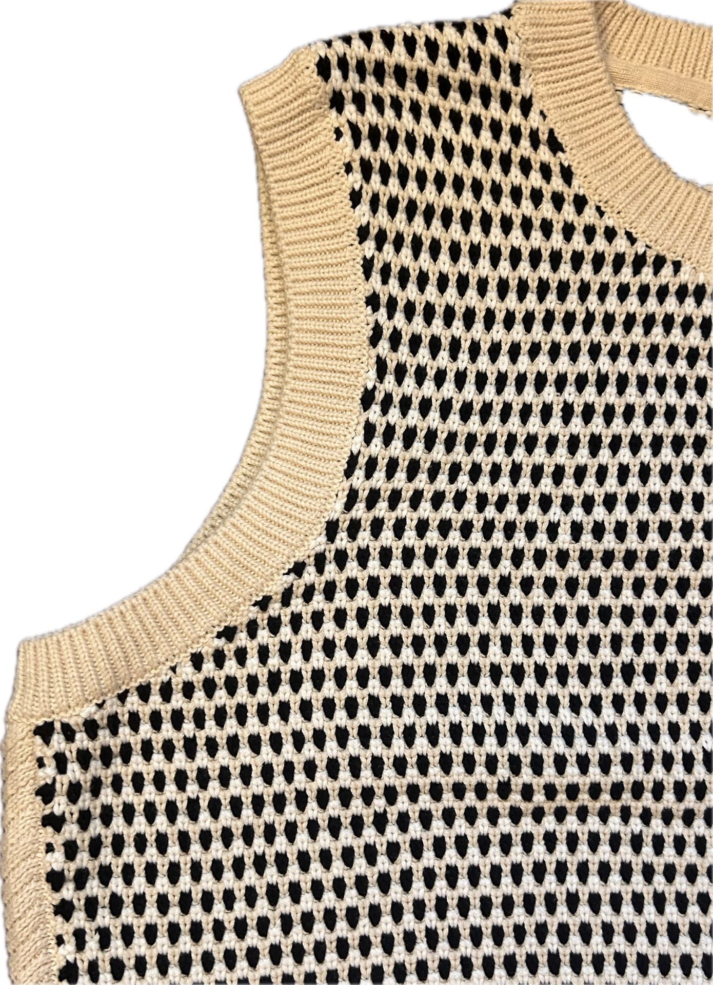 Varley Knowles Crew Neck Sleeveless Textured Cotton Knit Vest Quiet Luxury NWOT 6