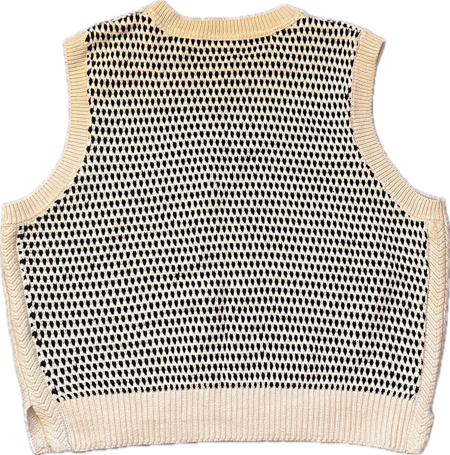 Varley Knowles Crew Neck Sleeveless Textured Cotton Knit Vest Quiet Luxury NWOT 11