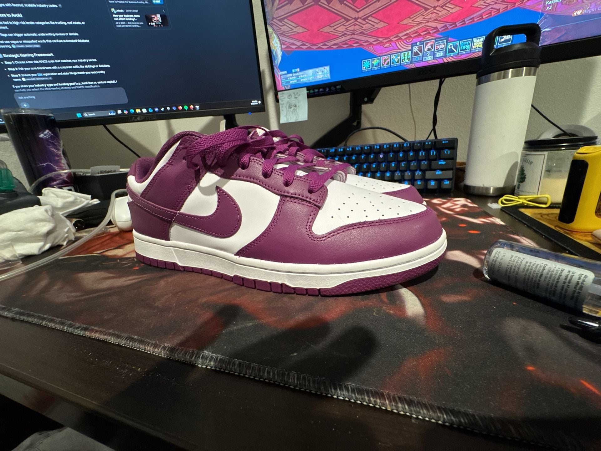 Nike Dunk Low Retro White Viotech Purple Sneakers 7