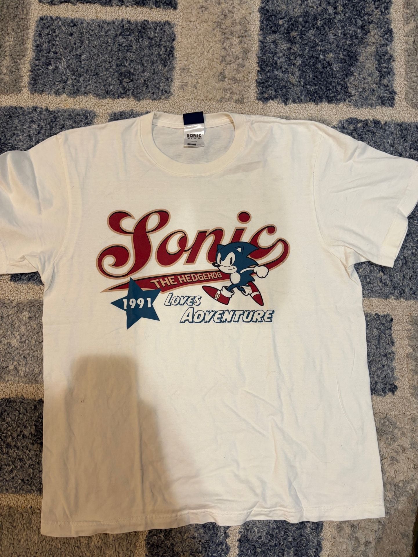 Cospa Sonic The Hedgehog Sonic American T-Shirt Vanilla White Size L 2