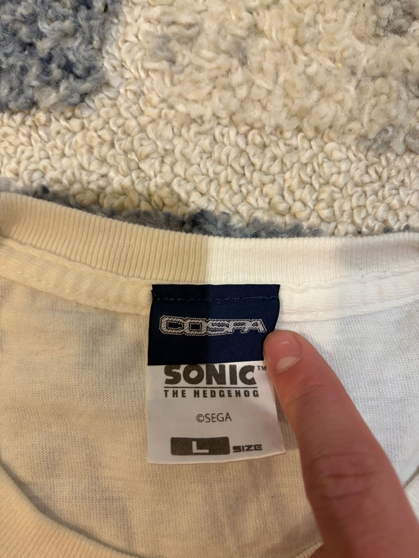 Cospa Sonic The Hedgehog Sonic American T-Shirt Vanilla White Size L 3