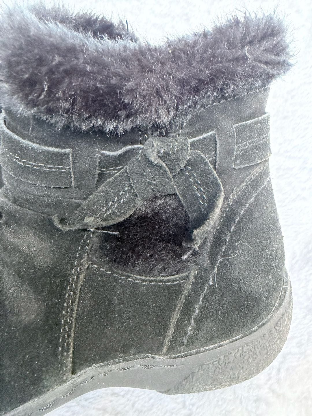 BareTraps Black Faux Fur Suede Ankle Boots 4