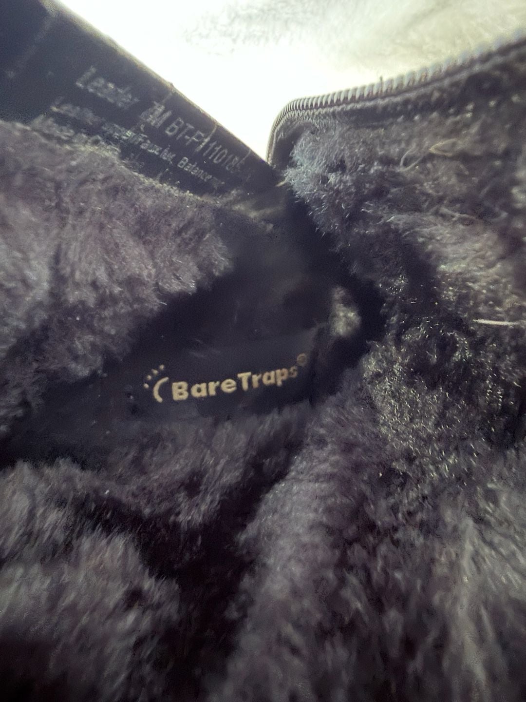BareTraps Black Faux Fur Suede Ankle Boots 12
