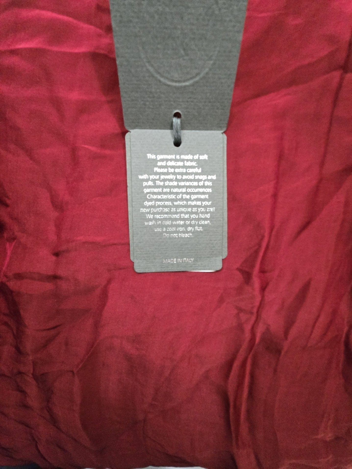 M - Made In Italy Red Silk Blend 3/4 Sleeve Tunic Dress Size M New with Tags 8