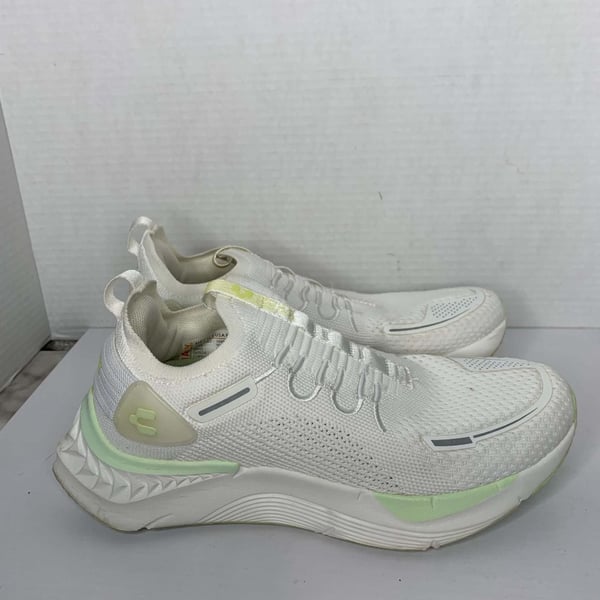 Charly White and Lime Green Athletic Running Sneakers Shoes