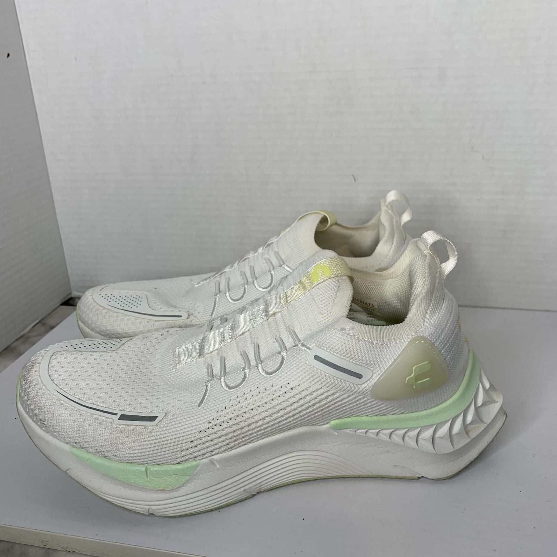 Charly White and Lime Green Athletic Running Sneakers Shoes 4
