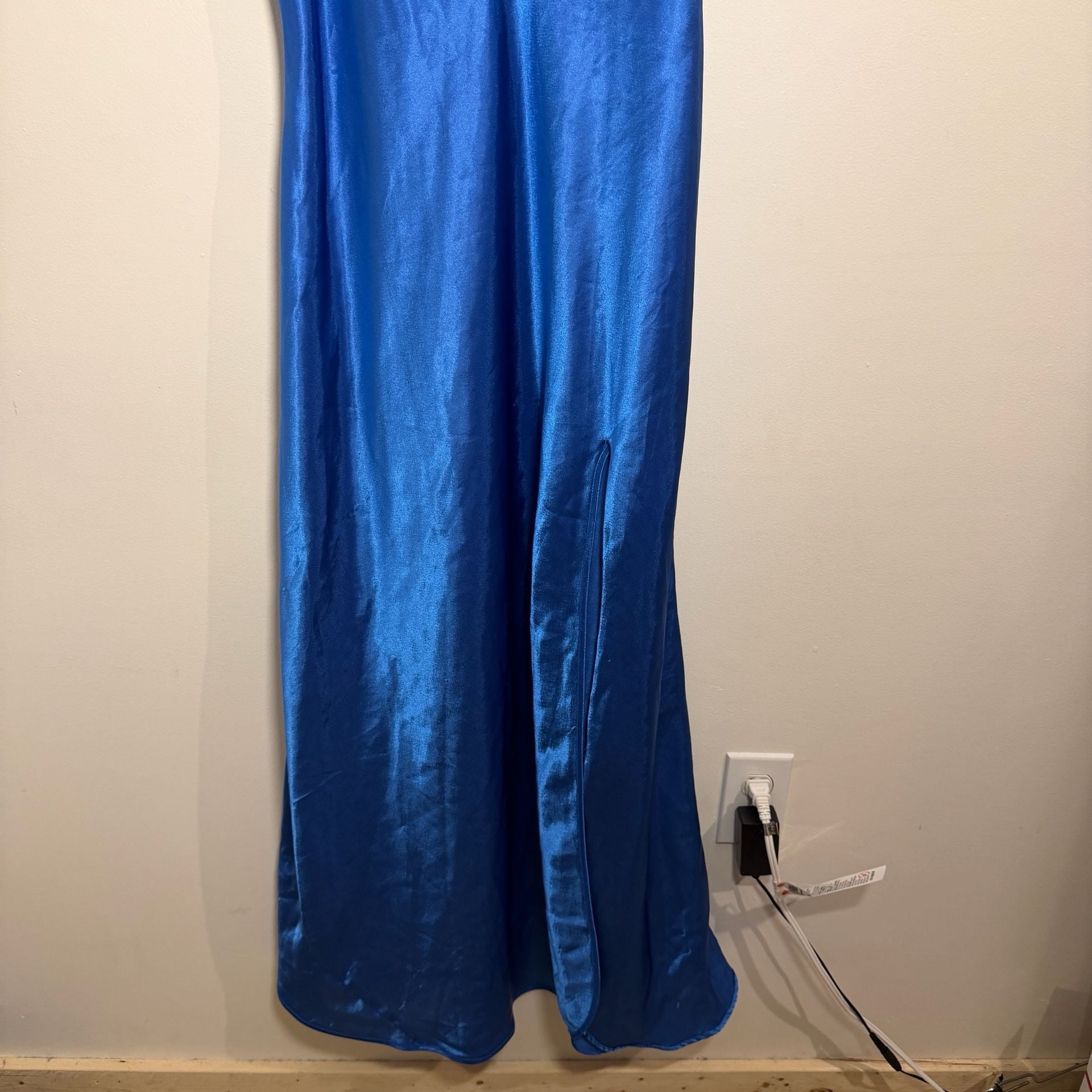 Victoria's Secret Vintage Gold Label Blue Satin Lace Full Length Slip 5