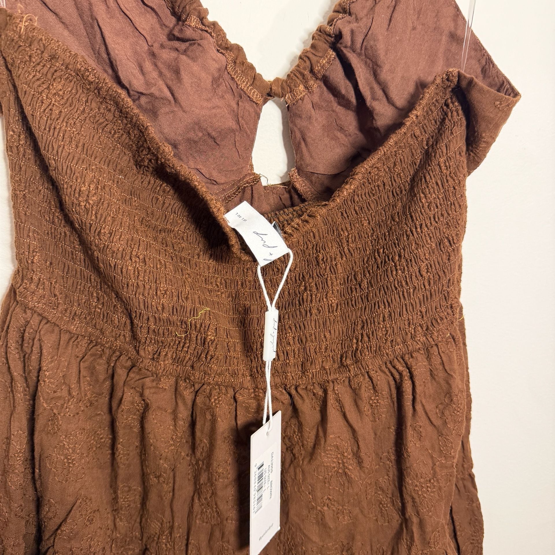 Petal & Pup Rilie Brown Front Tie Mini Dress Size Large NWT 5