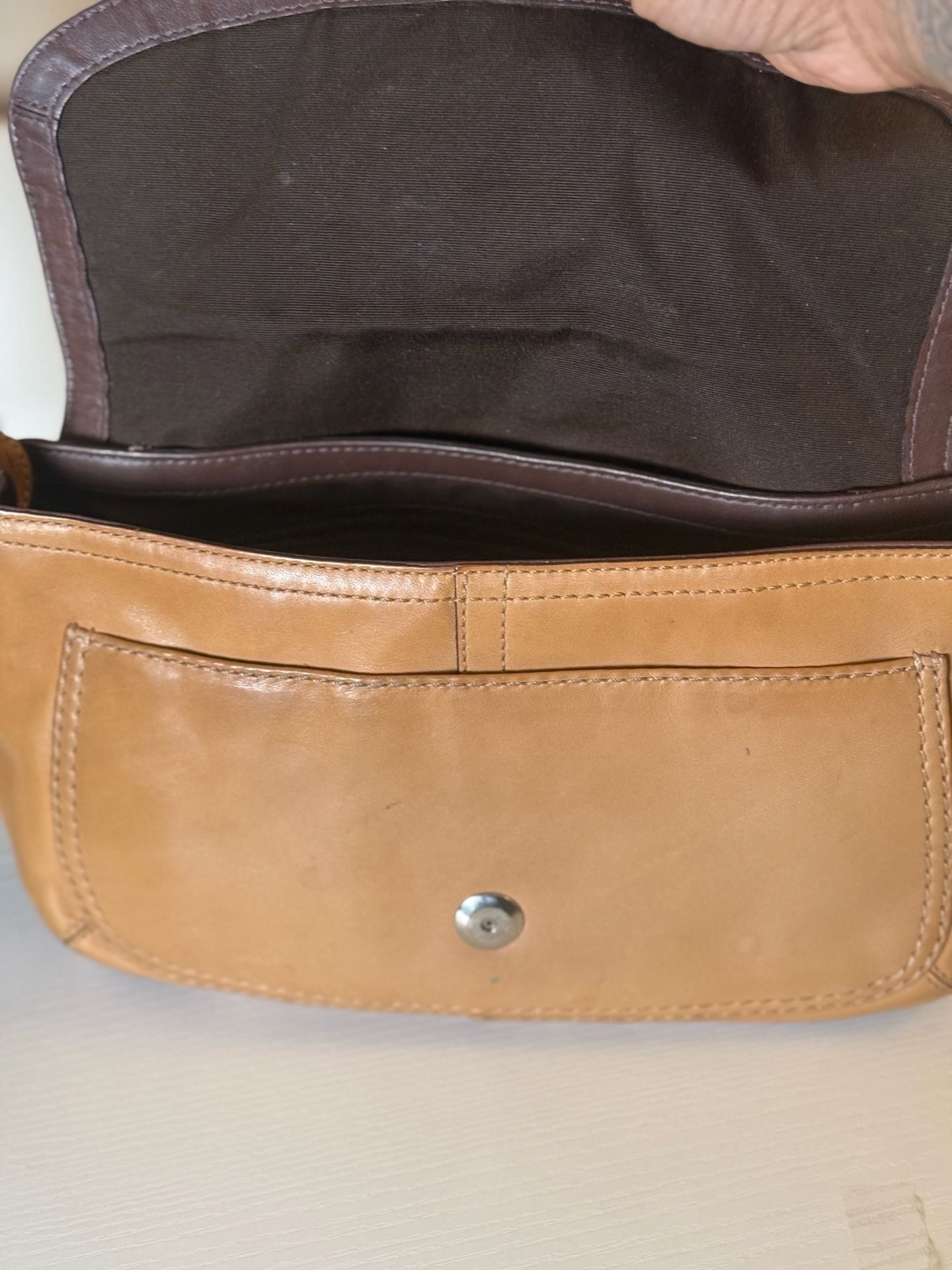 Coach Medium Soho Tan Leather Front Flap Buckle Shoulder Saddle Bag F13105 5