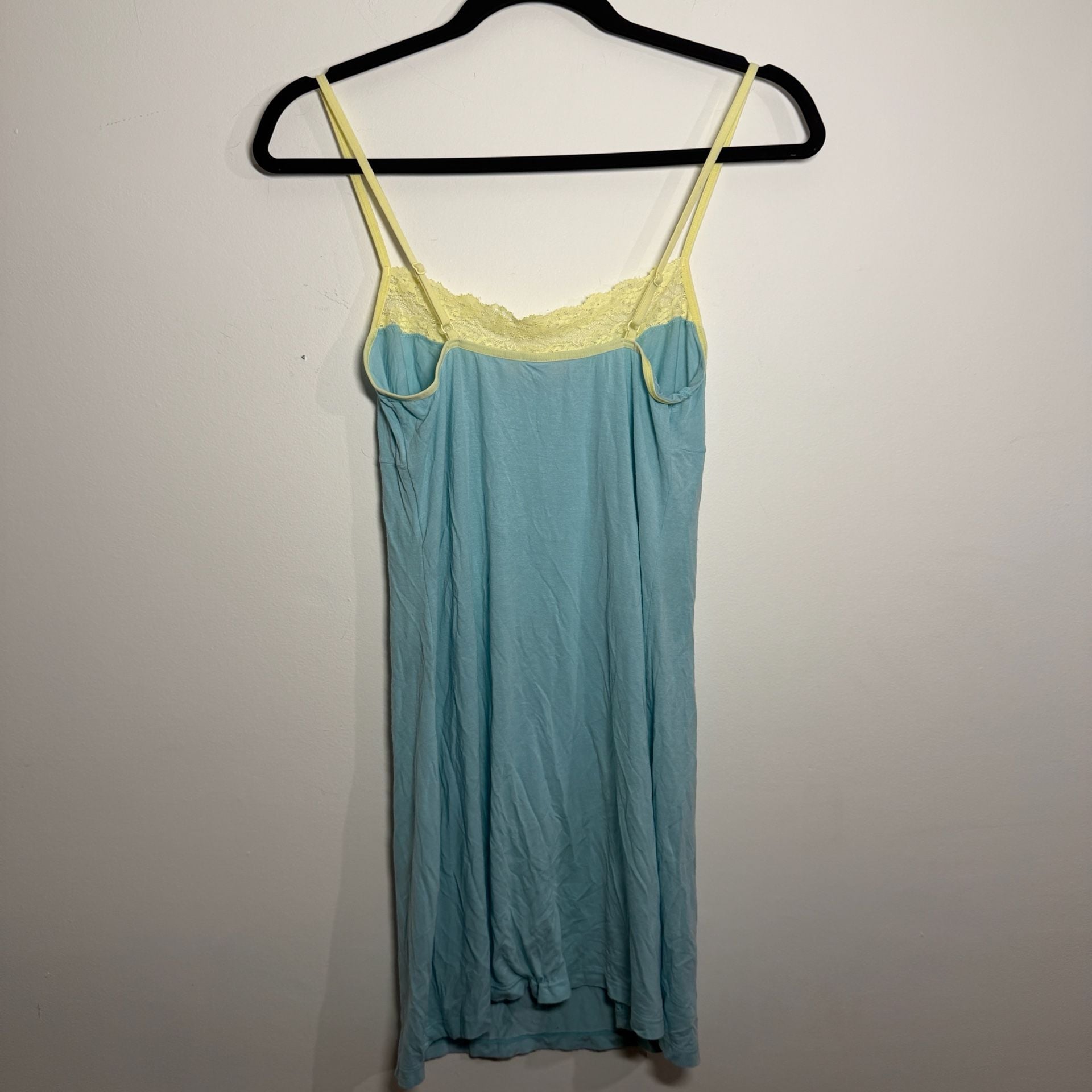Vintage Victoria’s Secret 2004 Blue Yellow Lace Slip Dress Size S Y2K 8