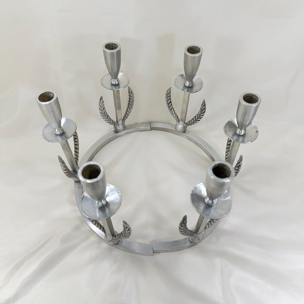 Vintage Palmer Smith #673 Candelabra, Art Deco Circular 6 Candle Centerpiece