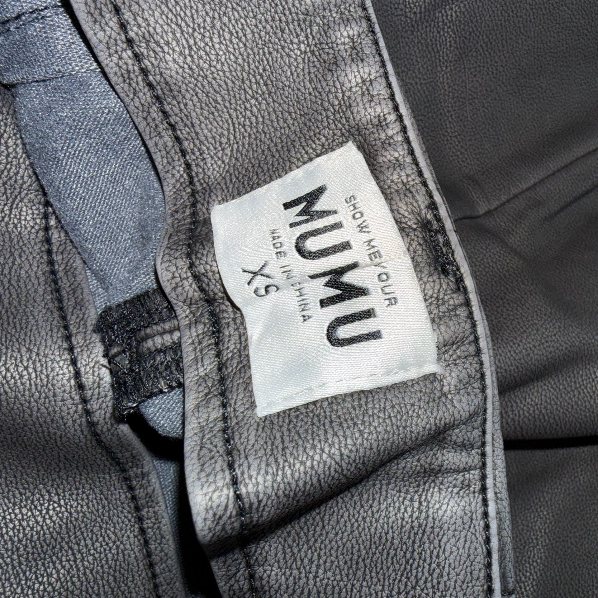 Show Me Your Mumu Tyra Belted Skirt Vintage Black Faux Leather XS 6