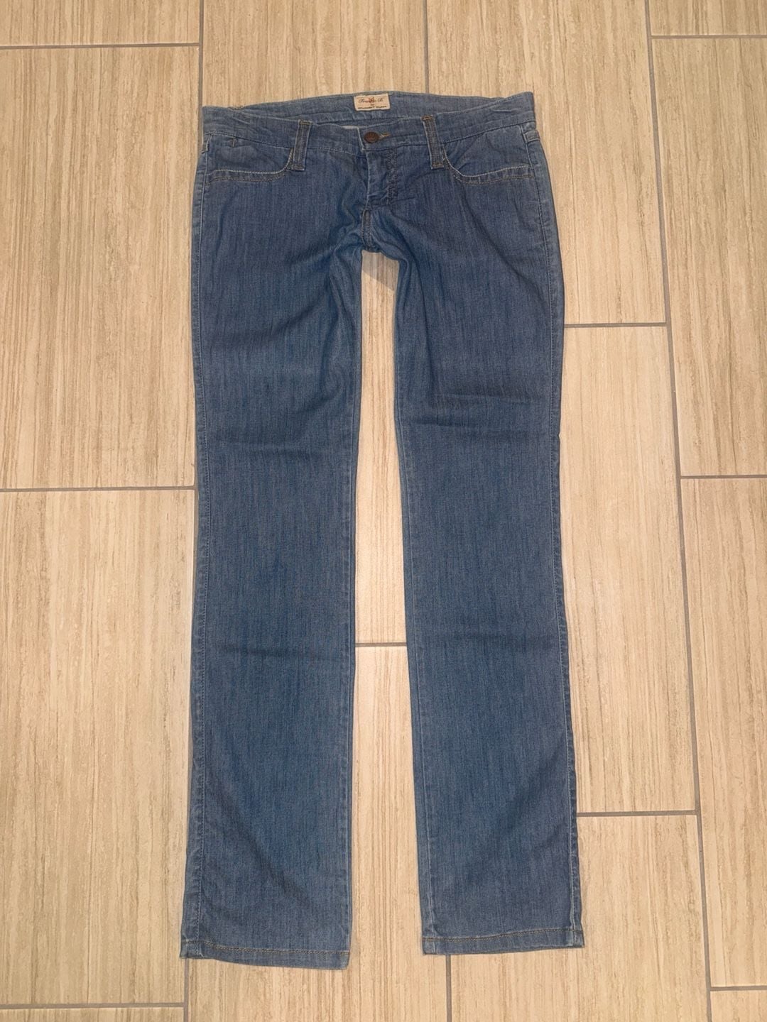 Frankie B. for Planet Funk Low Rise Straight Leg Blue Denim Jeans 8 2