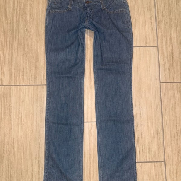 Frankie B. for Planet Funk Low Rise Straight Leg Blue Denim Jeans 8
